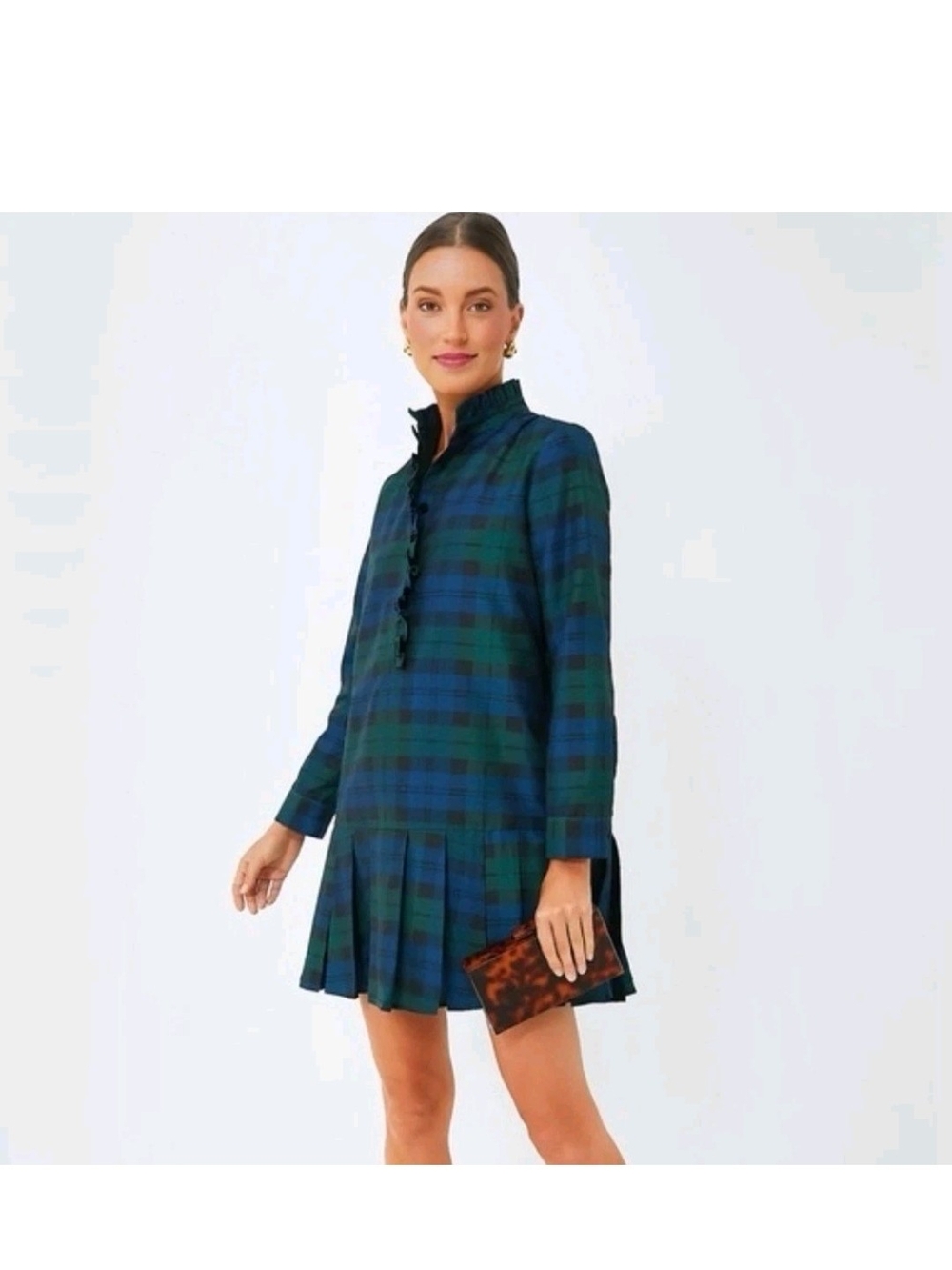 Tuckernuck Blackwatch Plaid Tate Dress size S Small Long Sleeve Mini